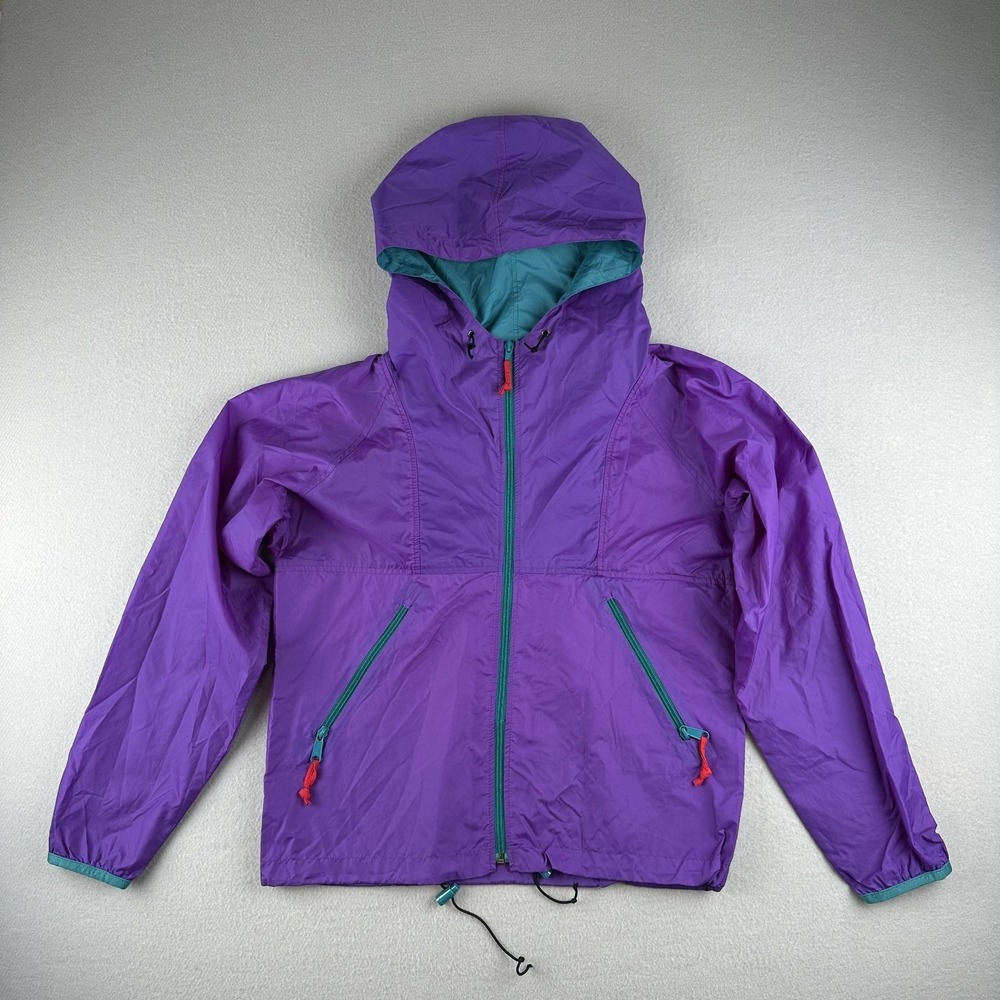 Sierra Designs Windbreaker Men Small Purple Vintage Hooded Full Zip Nylon